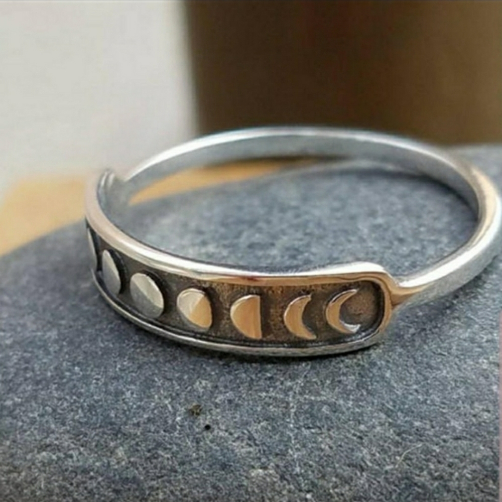 NWT | Vintage .925 Silver Moon Phase Bar Ring - Picture 7 of 8